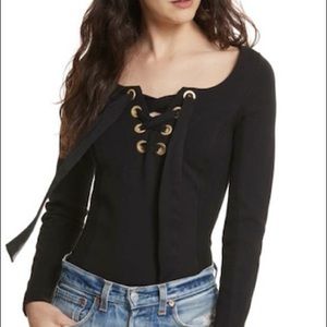 Free People Looking Back Lace-Up Top